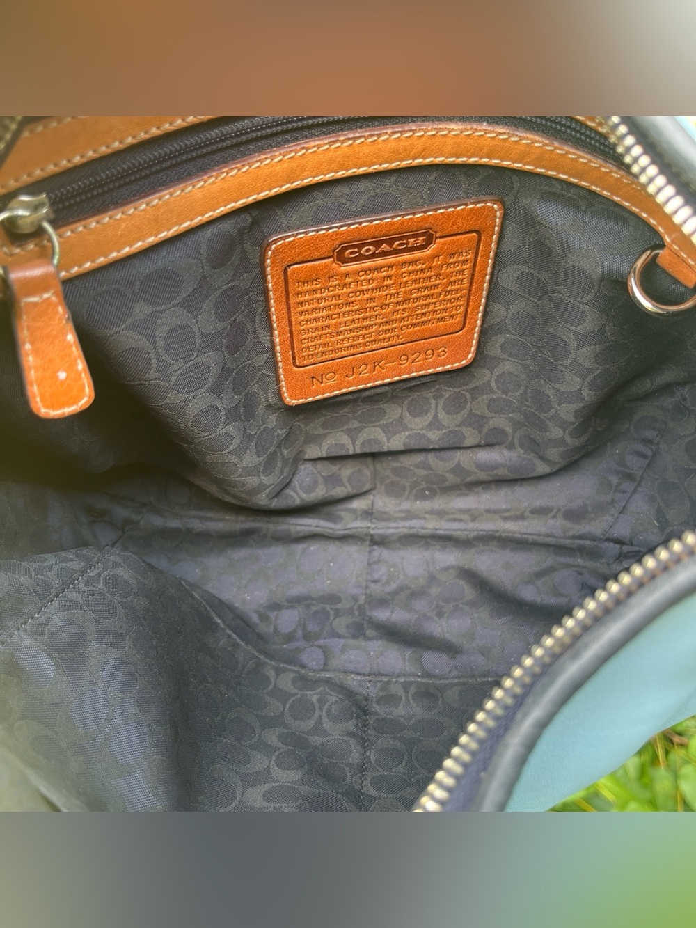 Coach Sky Blue Leather Hobo Ergo Bag with silver sun charm - Picture 8 of 9